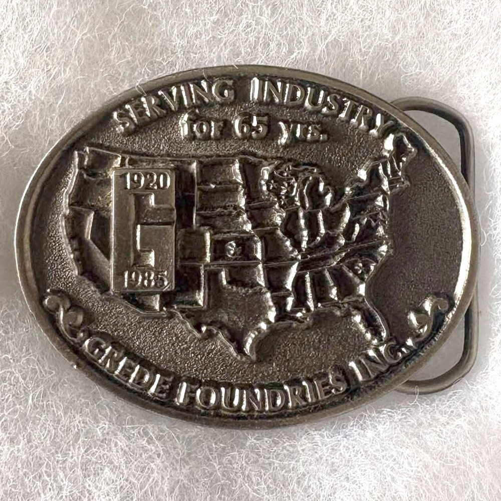 Vintage Grede Foundries Inc 65th Anniversary Belt Buckle E Tremper Limited Ed